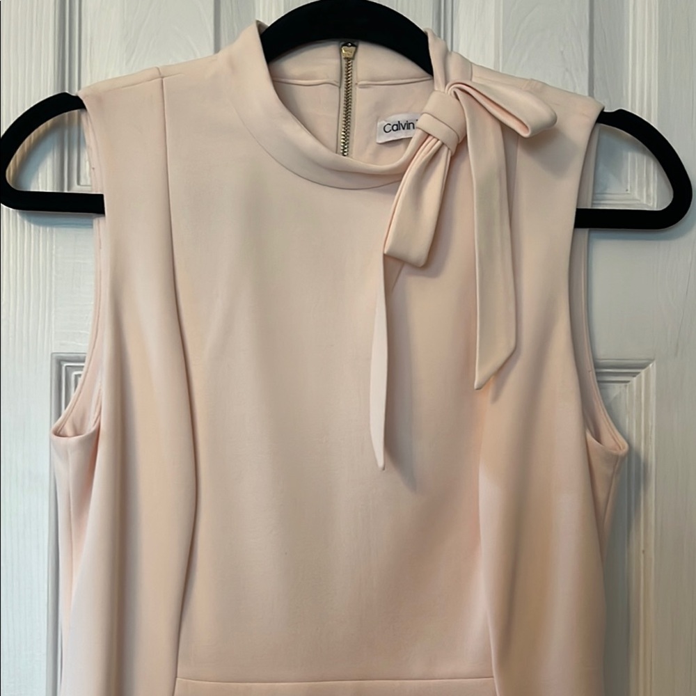 Calvin Klein Pink Sleeveless Halter Sheath Dress Sz 8 - Picture 2 of 3